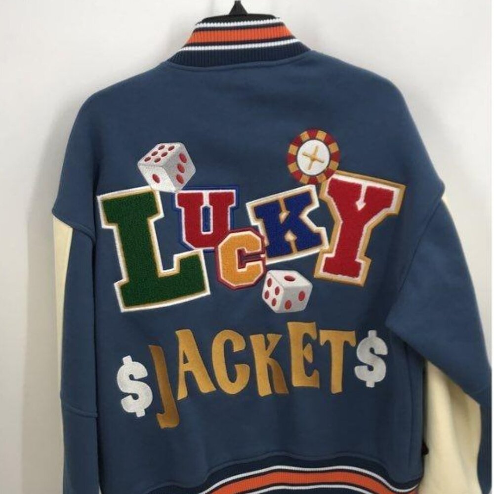 New Wave Men's Blue Varsity Jacket Size Small - Picture 4 of 6